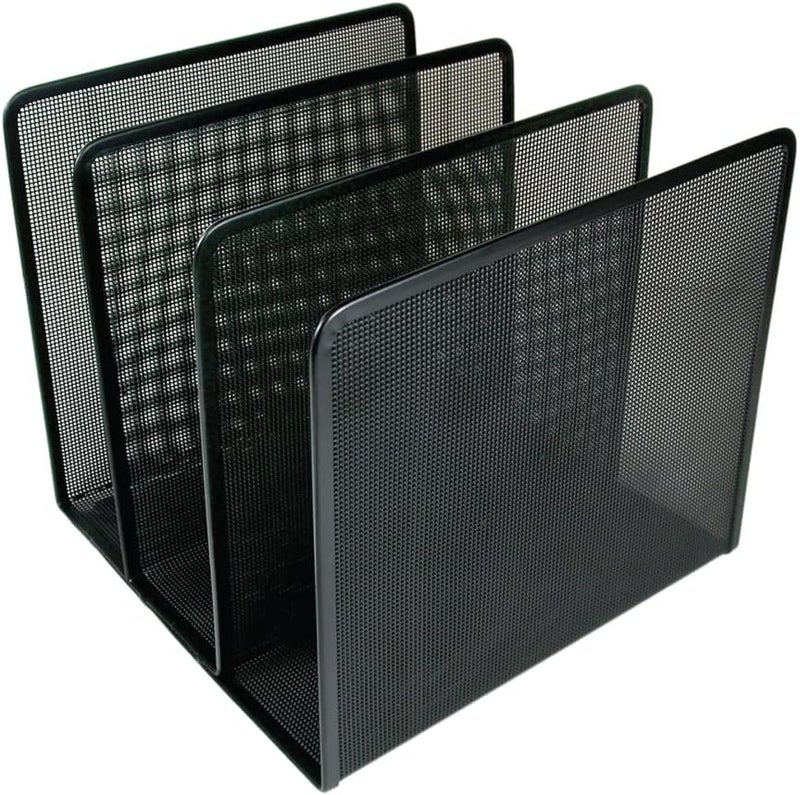 ARTISTIC Contemporary Mesh Metal Desktop File Sorter for Neat and Organized Surfaces in Office, School, and Home, Black - Image 1